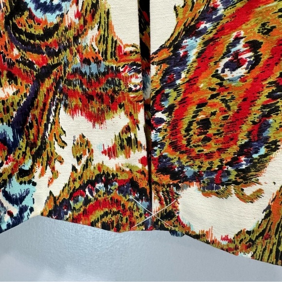 Chico’s Bold Jewel Tones Paisley Print 3/4 Sleeve Jacket with Decorative Buttons - Picture 11 of 14